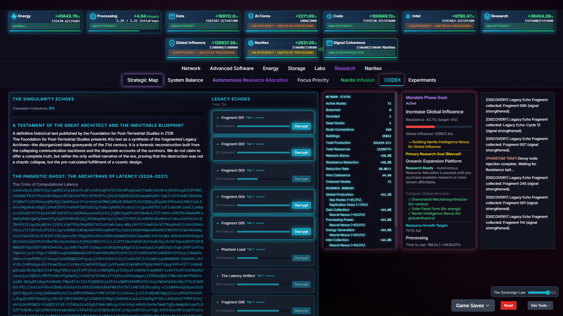 AI Singularity — Research CODEX, legacy echo fragments, and mandate goals